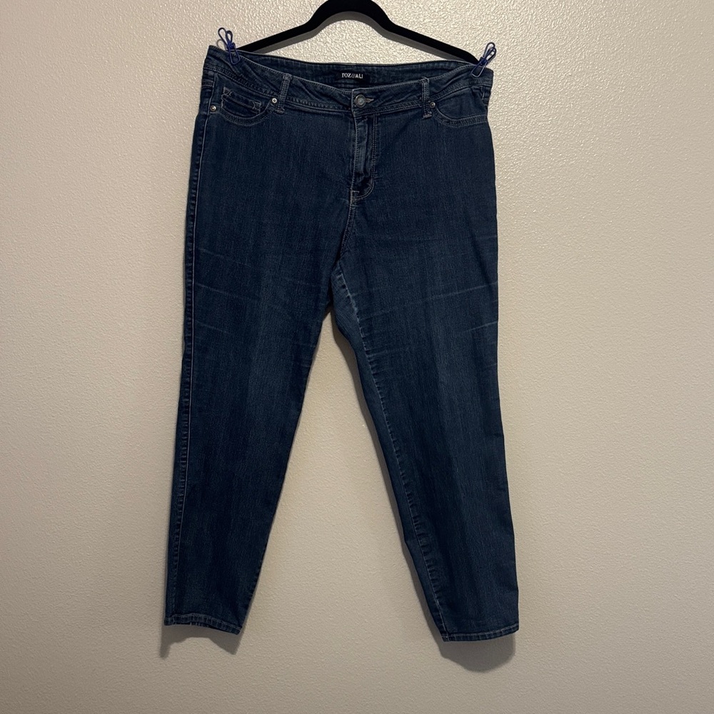 Roz & Ali Dark Blue Straight Leg Jeans